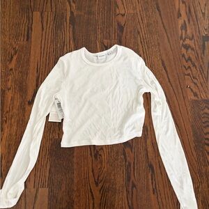 Sunday Best White Long Sleeve Crop Top
